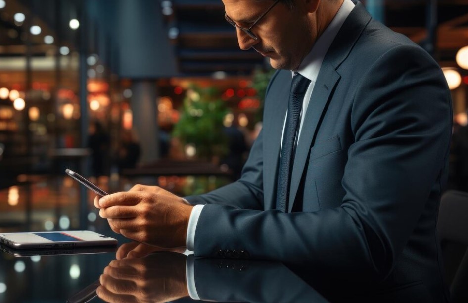 businessman on facebook